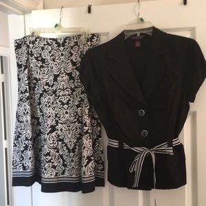 Black and white Skirt & top set